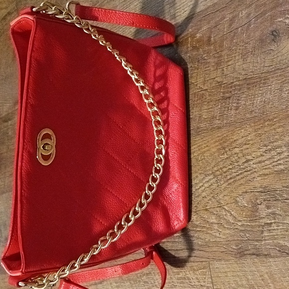Coral handbag with gold hardware new❤️ - Picture 1 of 11